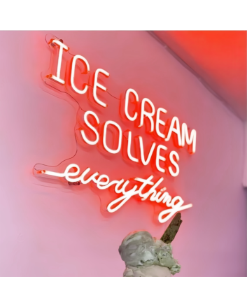 Summer Bliss Ice Cream Solves Everything Neon Sign
