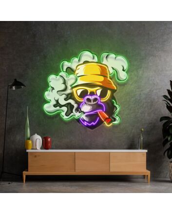 Yellow Hat Monkey Led Neon Sign Light Pop Art