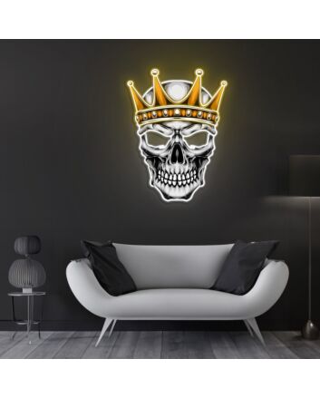 Skull With Crown Neon Sign X Acrylic Artwork