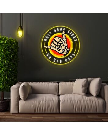 Only Good Vibes Neon Sign X Acrylic Artwork