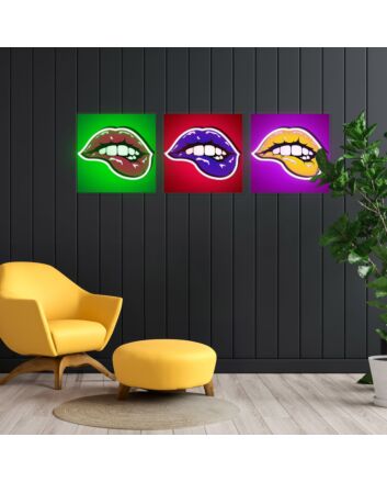 Pop Art Lips Neon x Acrylic Artwork