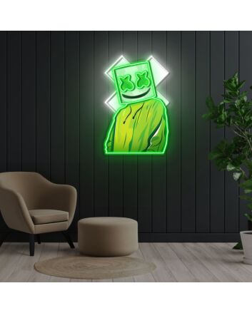 X Mask Cartoon Neon X Acrylic Artwork