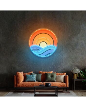 Sunset On Ocean Led Neon Sign Light Pop Art