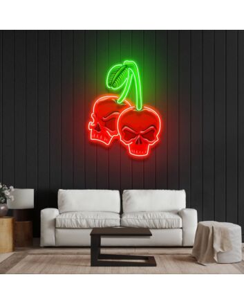 Skull Cherry Led Neon Acrylic Artwork