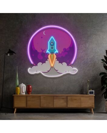 Rocket Launch Led Neon Sign Light Pop Art