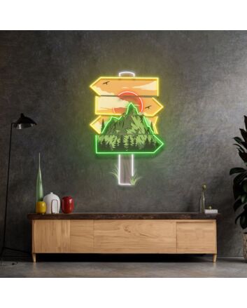 Red Moon Forestry Led Neon Sign Light Pop Art