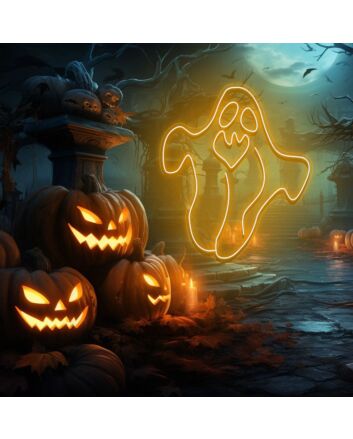 Ghost Neon Sign Halloween Holiday Party Wall
