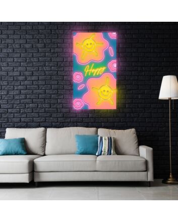 Happy Neon Sign X Acrylic Artwork