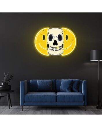 Half Skull Emoticons Neon Sign X Acrylic Artwork