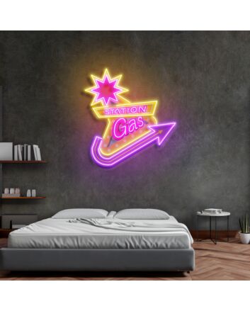 Gas Station Led Neon Acrylic Artwork