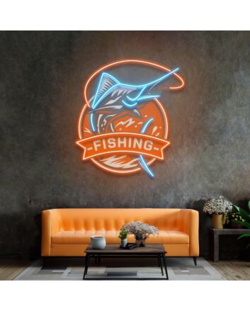 Fishing Logo Led Neon Sign Light Pop Art