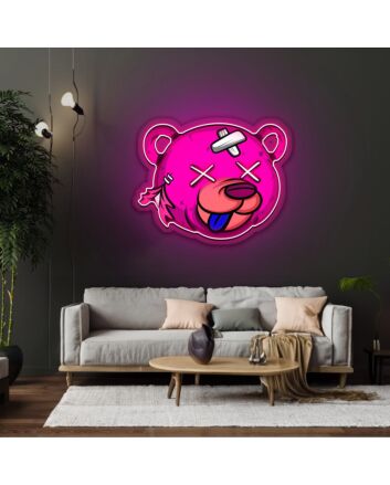 Dead Bear Cartoon Neon Sign X Acrylic Artwork