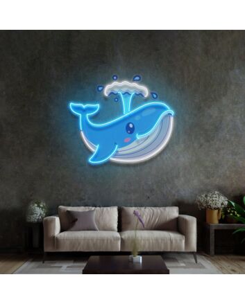 Baby Whale Spout Led Neon Sign Light Pop Art
