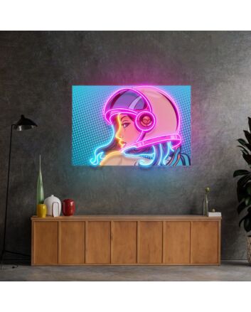 Astronaut Girl Led Neon Acrylic Artwork