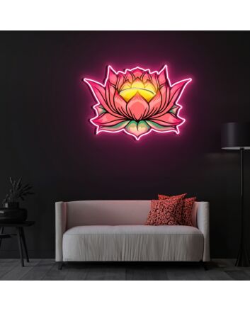 Lotus Flower Neon X Acrylic Artwork