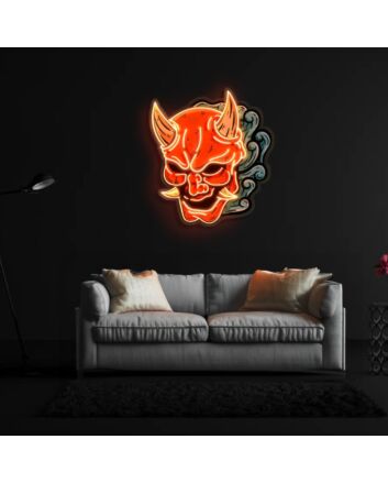Hannya Mask Neon X Acrylic Artwork