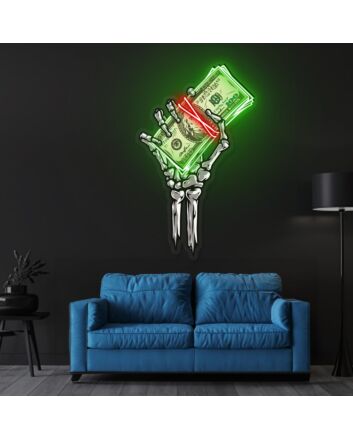 Get Rich Or Die Trying Neon X Acrylic Artwork
