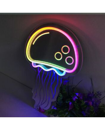 Jellyfish Radiance Colorful Mirror Neon Signs