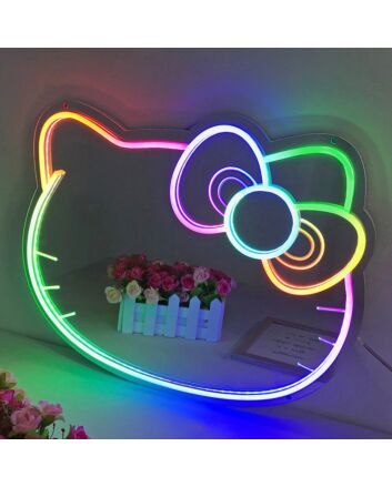 Purrfect Cat Colorful Mirror Neon Signs