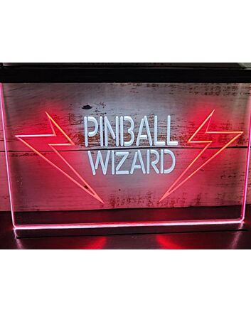 Pinball Wizard Two Tone Hanging Neon Sign