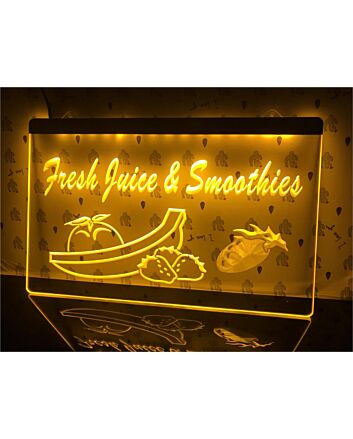 Fresh Juice &amp; Smoothies Hanging Neon Sign