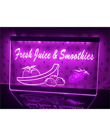 Fresh Juice & Smoothies Hanging Neon Sign
