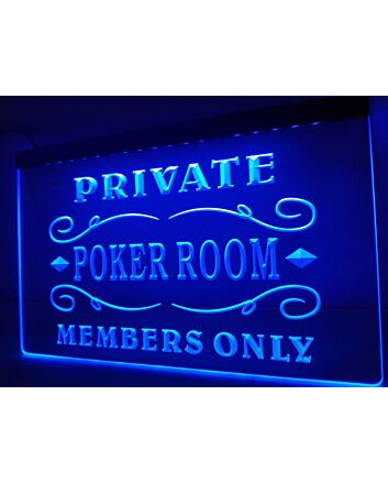 Private Poker Room Hanging Neon Sign