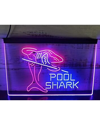 Pool Shark Two Tone Hanging Neon Sign