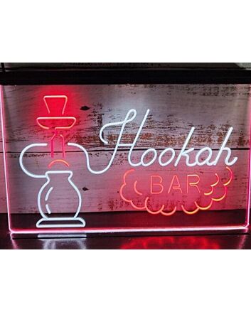 Hookah Bar Two Tone Hanging Neon Sign