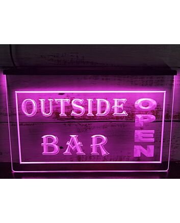 Outside Bar Open Hanging Neon Sign