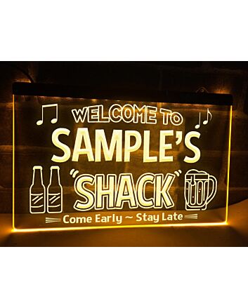 Welcome to My Shack Personalized Hanging Neon Sign