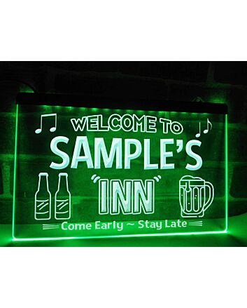 Welcome to My Inn Personalized Hanging Neon Sign