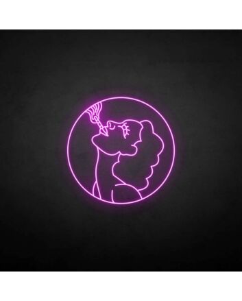 Smoking girl neon sign