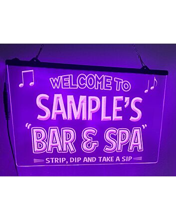 Bar and Spa Personalized Hanging Neon Sign