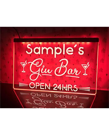 Gin Bar Personalized Hanging Neon Sign
