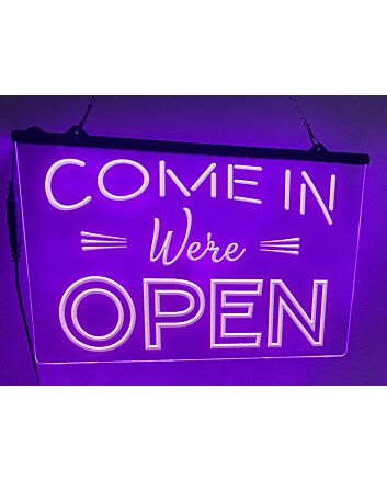 Come in We're Open Hanging Neon Sign