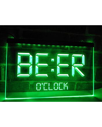 Beer O&#039;clock Bar Hanging Neon Sign