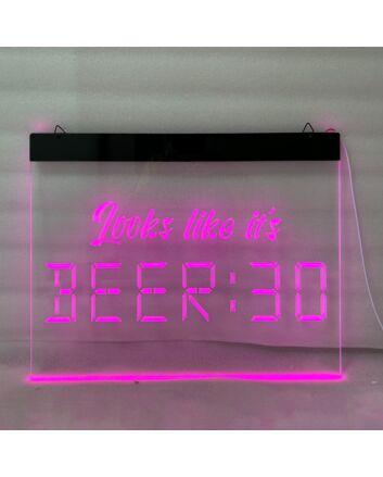 Looks like it's Beer Thirty Hanging Neon Sign