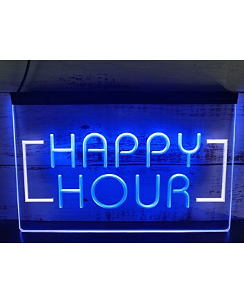 Happy Hour Two Tone Hanging Neon Sign