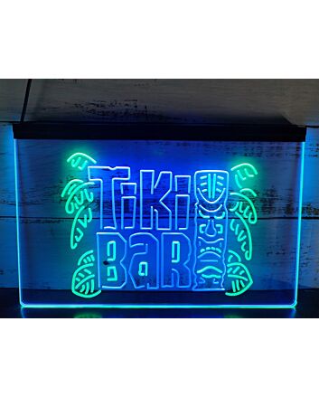 Tiki Bar Mask Two Tone Hanging Neon Sign