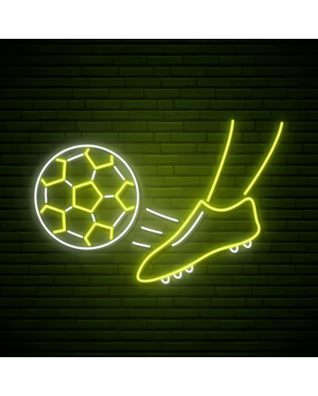 Kicking Soccer Ball Neon Sign