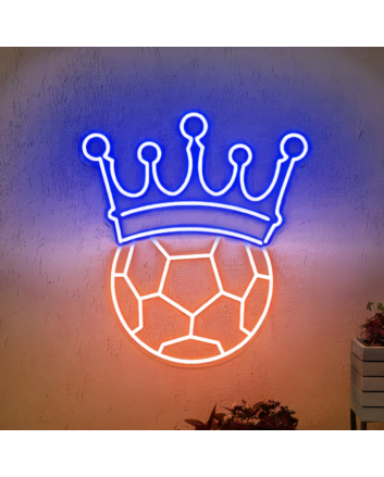 Crown Soccer Neon Light
