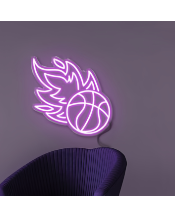 Flaming Basketball Neon Light
