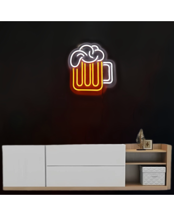 Overflowing Beer Glass Neon Light