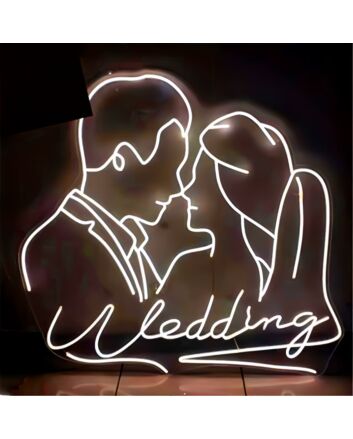 Customize Wedding Romantic Kissing Couple Portrait Neon Sign