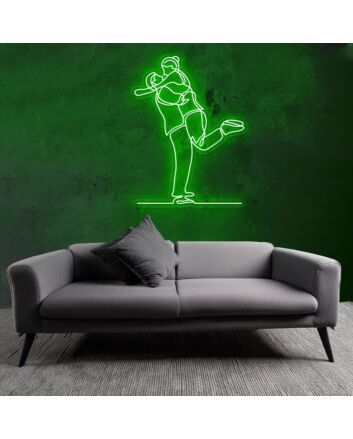 Lovers&#039; Embrace Romantic Wedding Neon Sign