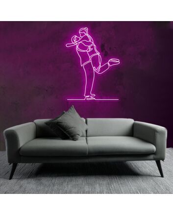 Lovers' Embrace Romantic Wedding Neon Sign