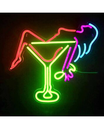 Cocktail Girl Neon Sign