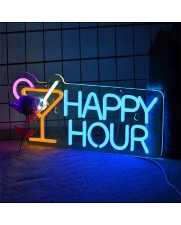 Customize HAPPY HOUR Style 1 Fun Drinking Time Neon Sign