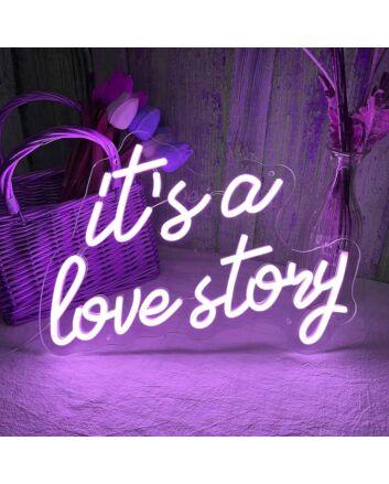 It&#039;s a Love Story Wedding Neon Light